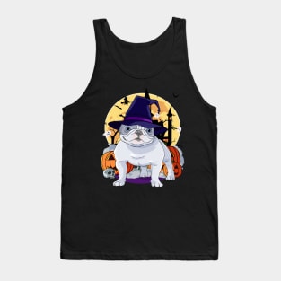 French Bulldog Happy Halloween Witch Pumpkin Tank Top